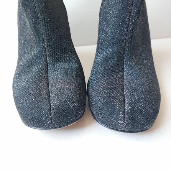 Marc Fisher LTD Grazie Black Ankle Sparkly Party Boot Heel Bootie 6.5 Zipper - Picture 4 of 7